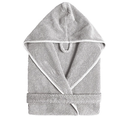 Szlafrok z kapturem unisex Graccioza Bee Waffle 22270 Silver S-L