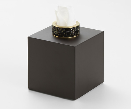 Pudełko na chusteczki Decor Walther ROCKS KB ciemny metal/złoty mat