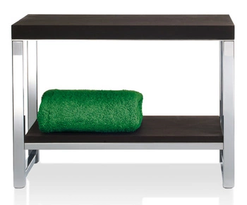 DECOR WALTHER WOOD WO SME ławka z półką, stal polerowana