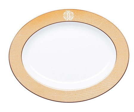 Półmisek duży Roberto Cavalli Lizzard Gold 36 cm