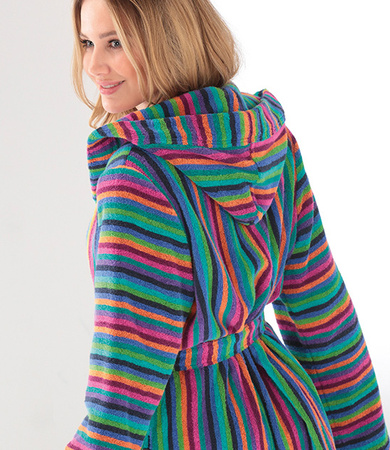 Szlafrok damski z kapturem Cawö 7076-84 Multicolor 32-46