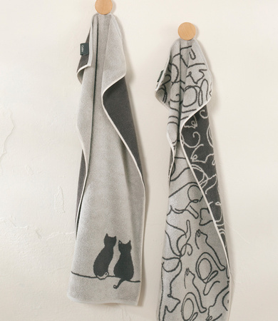 Ręcznik Cawö Cute Cats 6263-70 Platin / Basalt