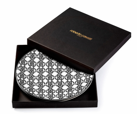 Talerz deserowy Roberto Cavalli Monogram Black, zestaw 2 szt.