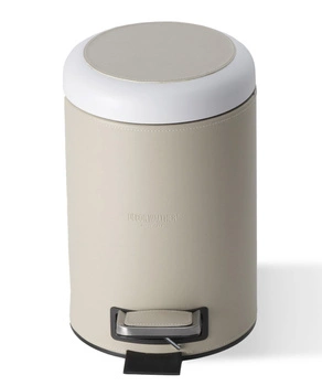 DECOR WALTHER BROWNIE TE kosz z pedałem eko-skóra beż