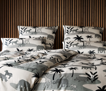 Pościel satyna bawełniana Elegante Jungle Graphic 24546-9 Black