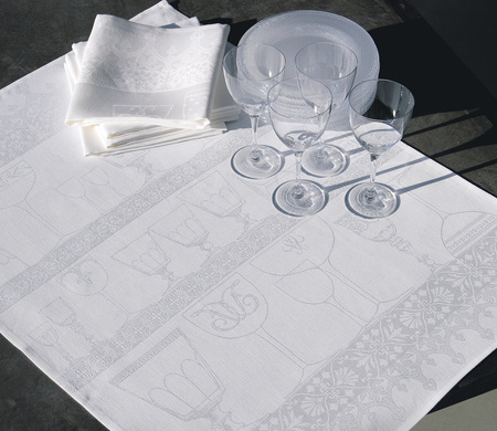 Ściereczka kuchenna lniana Le Jacquard Français Cristal Blanc