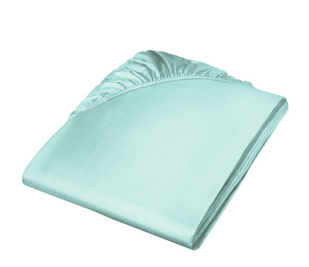 Prześcieradło satynowe z gumką Fleuresse Colours 9100-6078 Aqua