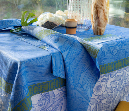 Obrus lniany Le Jacquard Français Escapade Tropicale Perroquet