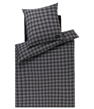 Pościel flanelowa JOOP! Soft Checks 45000-09 Anthrazite