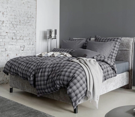 Pościel flanelowa JOOP! Soft Checks 45000-09 Anthrazite