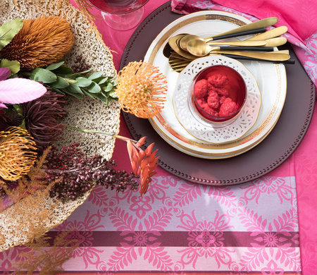 Podkładki na stół Le Jacquard Français Mumbai Fuchsia 4 szt.