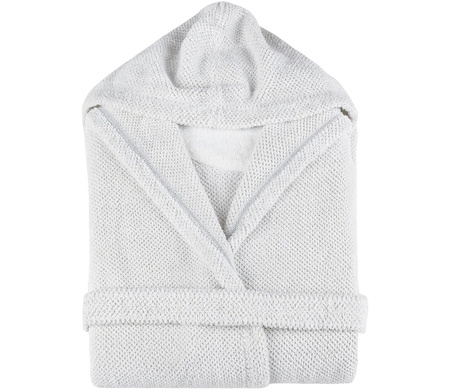 Szlafrok z kapturem unisex Graccioza Linen Waffle 20003 White S-L