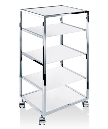 Wózek szklany Decor Walther RW2 chrom/ szkło białe