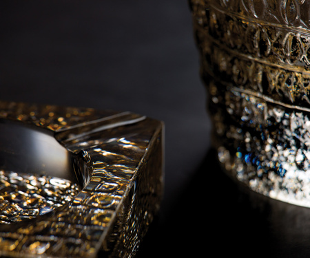 Wazon wysoki Roberto Cavalli Crocodile Gold 35 cm