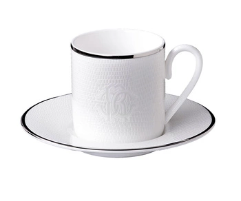 Filiżanka do kawy Roberto Cavalli Lizzard Platin, zestaw 6 szt.